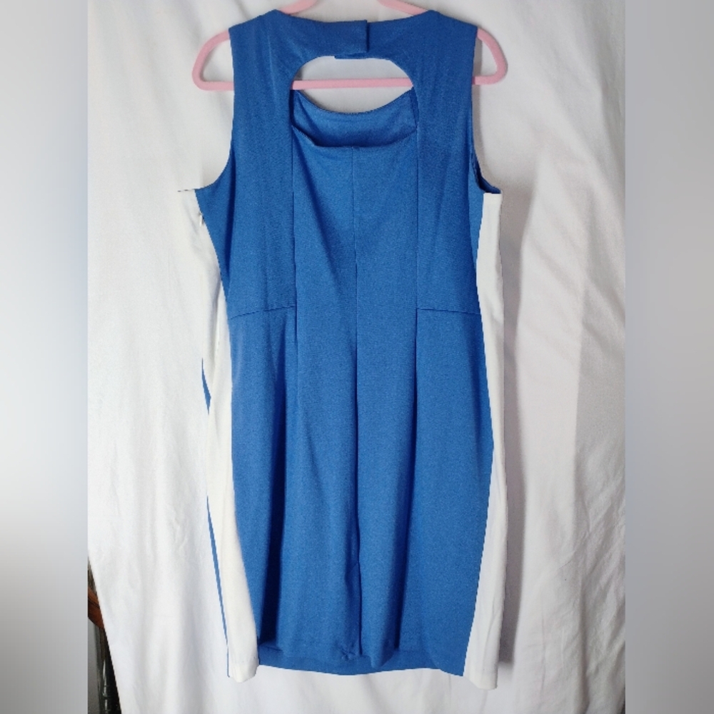 ** 4 For $15 Sale ** Blue and White Halter Sheath Mini Dress for Weddings - Picture 5 of 11